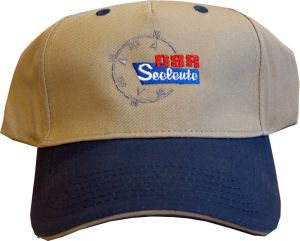 Basecap khaki, blauer Schirm